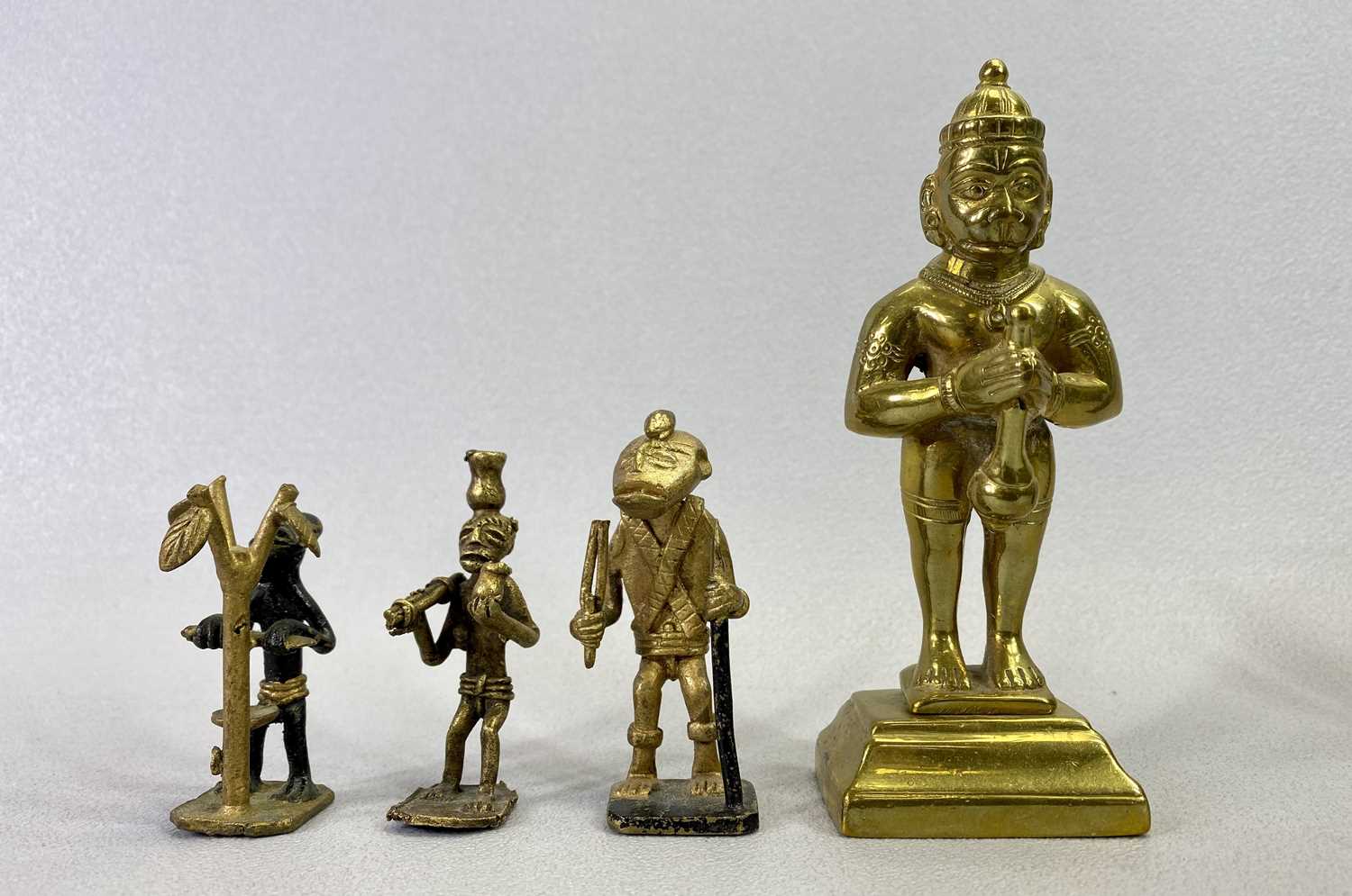 INDONESIAN MINIATURES CAST METAL FIGURES (11) - some painted, 13cms H the tallest, ETC - Bild 4 aus 5