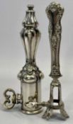 LATE 19TH/EARLY 20TH CENTURY EPNS HAMBONE HOLDERS (2) - one having sterling marked handle with