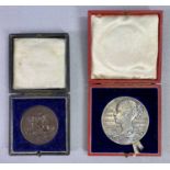 CASED MEDALLIONS (2) - to include 1837/1897 Victoria Diamond Jubilee silver medallion, 56mm