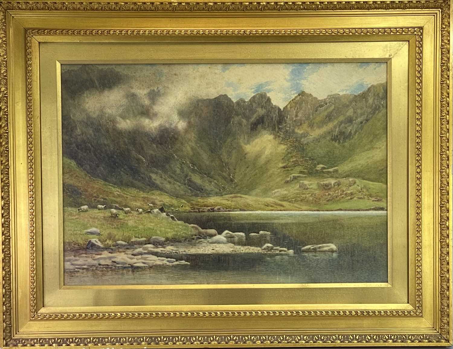 ARTHUR WILKINSON watercolours, a pair - one titled 'Llyn Idwal', and another Eryri scene with cattle - Image 2 of 3