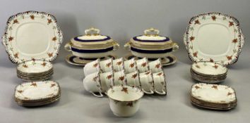 ROSLYN CHINA FLORAL DECORATED TEA SERVICE FOR 12 PERSONS and a pair of Royal Worcester Vitreous oval