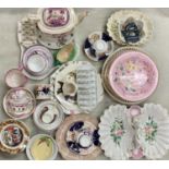 CERAMICS ASSORTMENT - 19th Century and later including Sunderland lustre teapot, cup and saucer