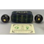 TAYLOR BOWLS, BI CENTENARY SET 1796 - 1996, A PAIR - with tartan carry case, box and certificate,