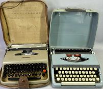 AN OLIVETTI LETTERA 22 VINTAGE PORTABLE TYPEWRITER - in canvas and leather case with a Brother