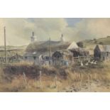 KEITH ANDREW British born 1947, limited edition coloured print (42/650) - shoreline cottage, signed,