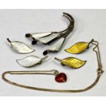 DAVID ANDERSEN & OTHER NORWAY STERLING SILVER & ENAMEL JEWELLERY - to include a silver gilt and