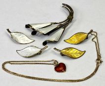 DAVID ANDERSEN & OTHER NORWAY STERLING SILVER & ENAMEL JEWELLERY - to include a silver gilt and