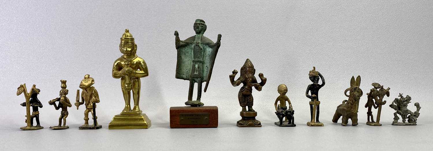 INDONESIAN MINIATURES CAST METAL FIGURES (11) - some painted, 13cms H the tallest, ETC