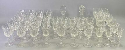 SUITE OF WATERFORD CRYSTAL DRINKING GLASSES - of trumpet form with thumb cut decoration, 18 x red