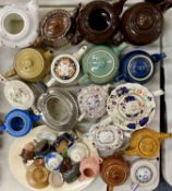 VICTORIAN & LATER TEAPOTS - a large collection including spare lids, ETC