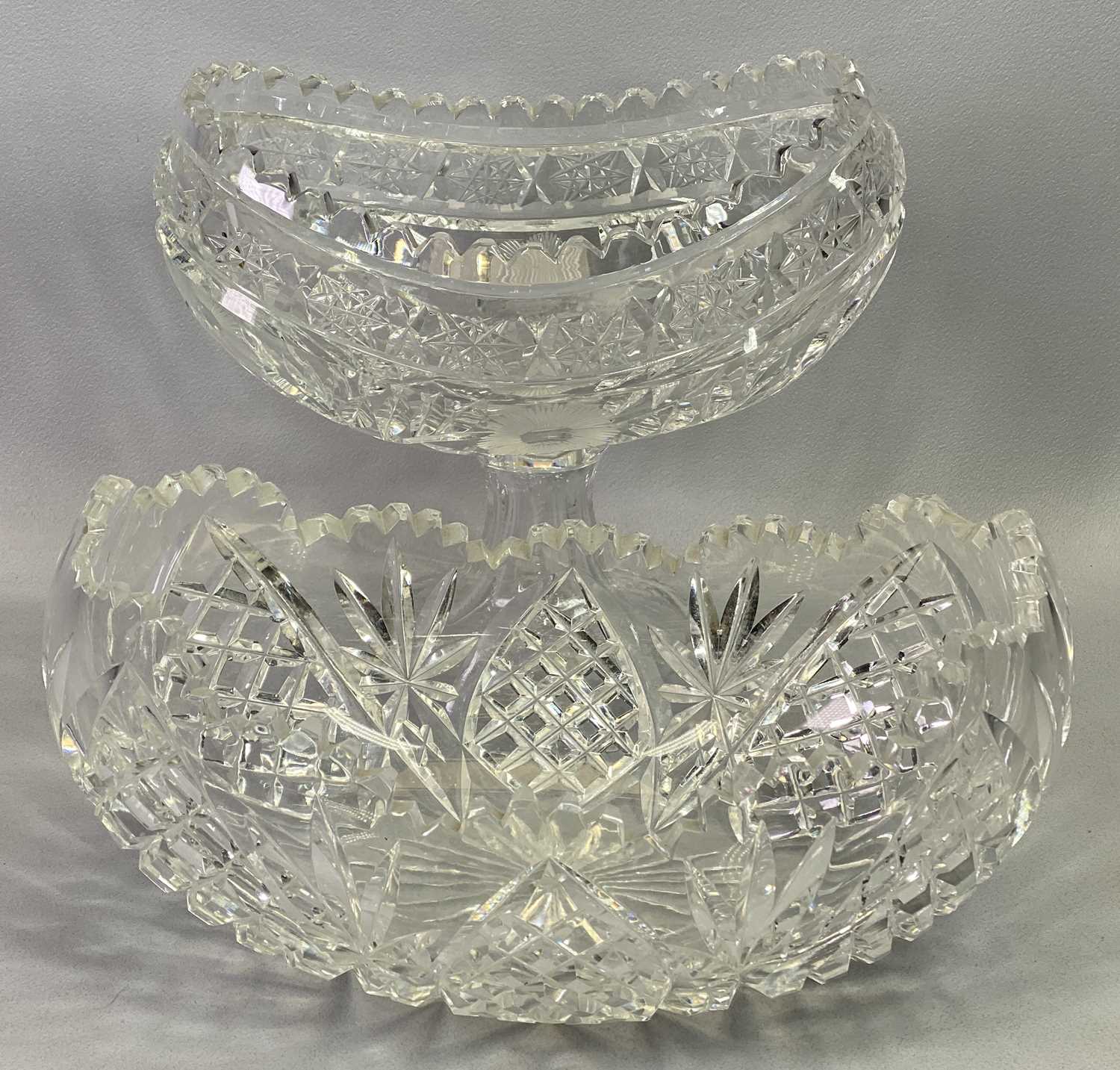 CUT GLASSWARE - to include rose bowl, 18cms diameter, water pitcher, 21cms H, fruit bowl, 23cms - Image 2 of 4