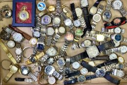 WATCHES - gents wrist watches, loose and a small quantity of pocket watches including a red faced