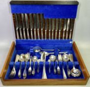 ELKINGTON CANTEEN OF SILVER PLATED CUTLERY - 83 pieces in a teak case