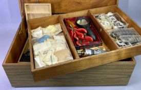 WATCHES - watch/clock repair equipment in a wooden box