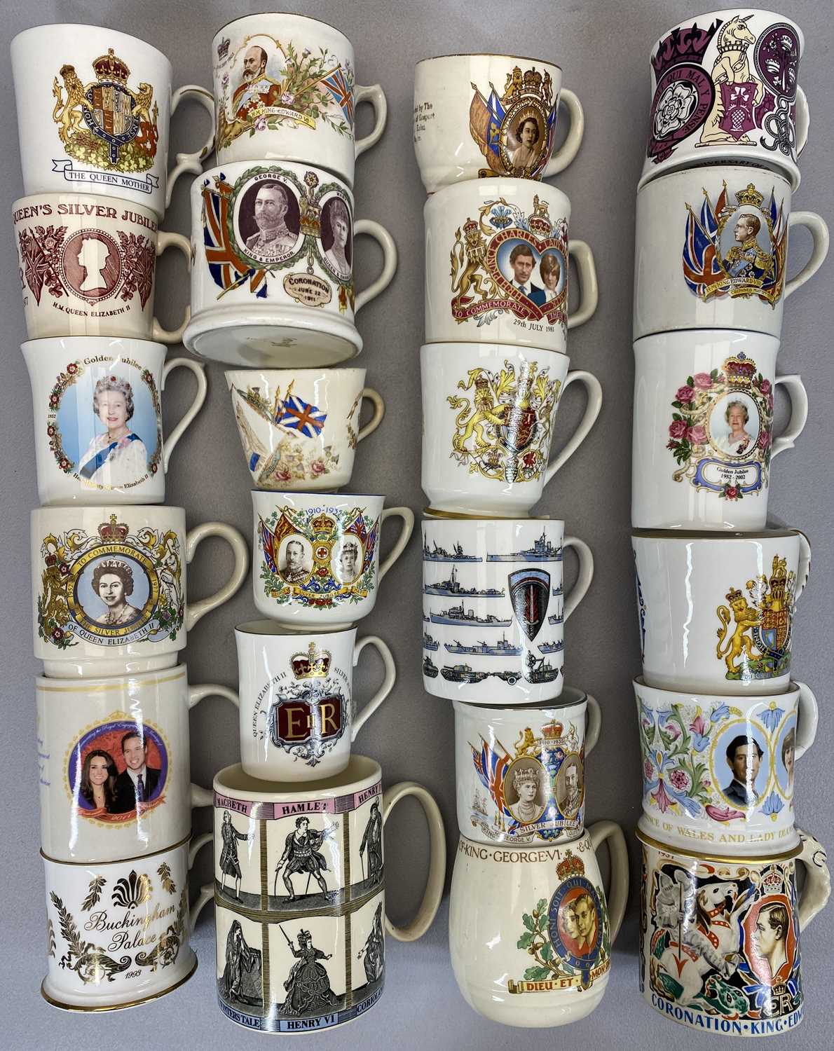 COMMEMORATIVE MUGS COLLECTION (24) - including a Burleigh example by Laura Knight for the Coronation