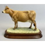 BORDER FINE ARTS LIMITED EDITION FIGURE - 97/1250, Jersey Cow, on wooden stand, 17cms H, with