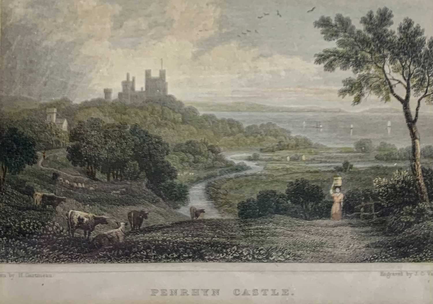 19TH CENTURY COLOURED ENGRAVINGS (6) - The Eagle Tower Caernarfon Castle, Penrhyn Castle (2), - Image 8 of 13