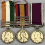 VICTORIA & EDWARD VII SERVICE MEDAL TRIO awarded to 22261 SERJT.G.Sheppard.R.E and 22261 CO.SJT.