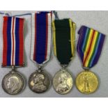 WW1 & OTHER MIXED MEDALS GROUP OF FOUR - to include a Territorial Force Efficiency medal awarded