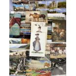 ANTIQUE VINTAGE & LATER POSTCARD COLLECTION - approx 250, Souvenir, Scenic, Equestrian and others