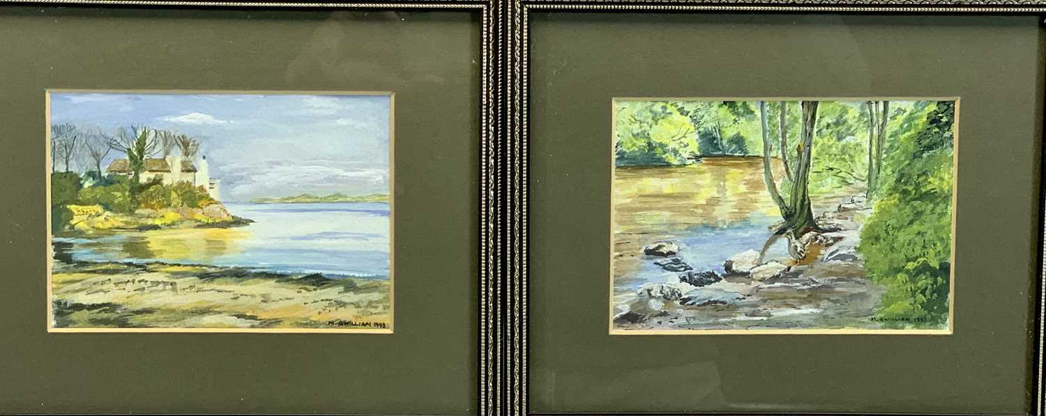 MAVIS GWILLIAM 1993 watercolours, a pair - Beach Hut and Duck Pond, signed and dated lower right, - Image 3 of 6