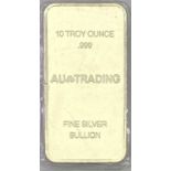 10ozt FINE SILVER BULLION INGOT by A U Trading