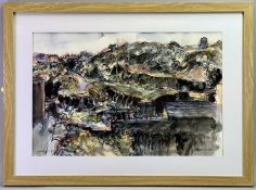DOROTHY WILLIAMS ink watercolour wash Porth Amlwch- signed lower right, 37.5 x 58cms, with a receipt