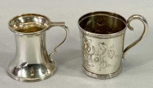 VICTORIAN & LATER CHRISTENING MUGS (2) - the older example in white metal, stamped to the base 'N