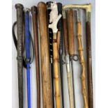 ANTLER HANDLED PLAITED LEATHER RIDING CROP, 55cms, other riding crops, bamboo swagger stick with