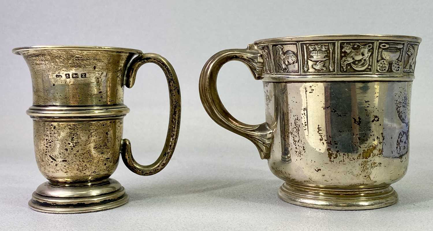 CHILD'S SILVER CHRISTENING TANKARD & A MUG - Birmingham 1924, indistinct maker's mark and 'Gorham - Image 3 of 4