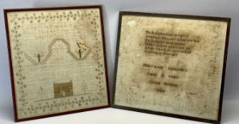 VICTORIAN NEEDLEWORK SAMPLER WITH RELIGIOUS TEXT, Mary Anne Dumville, Aged 12 yrs, Anno Domini 1846,
