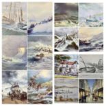 COLOUR PRINTS, A SET OF 6 - lifeboats, 14 x 20cms, four similar prints, 12 x 17cms, GORDON CLOSE