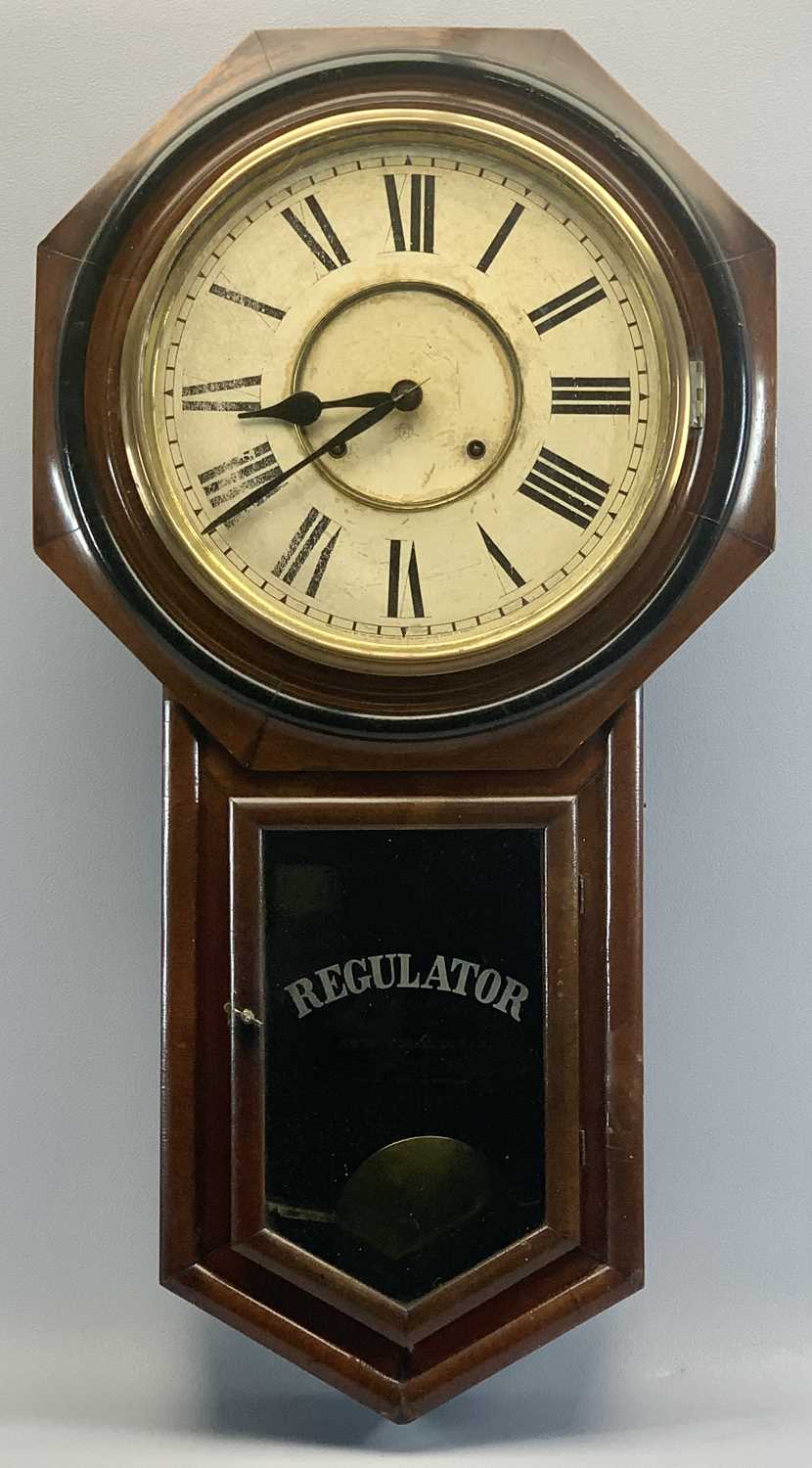 ANSONIA CLOCK COMPANY NEW YORK MAHOGANY CASED REGULATOR WALL CLOCK - late 19th century, circular