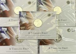 ROYAL MINT 2013 GEORGE & DRAGON UK £20 FINE SILVER COINS (5) - in original, sealed presentation