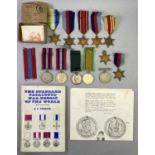 VICTORIA & LATER MIXED UNMARKED MEDALS GROUP - 12 items to include a WW2 group of four with awards