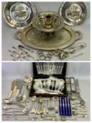 ROBERTS & DORE CASED CANTEEN OF EPNS CUTLERY - approx 60 pieces with further loose EPNS cutlery,