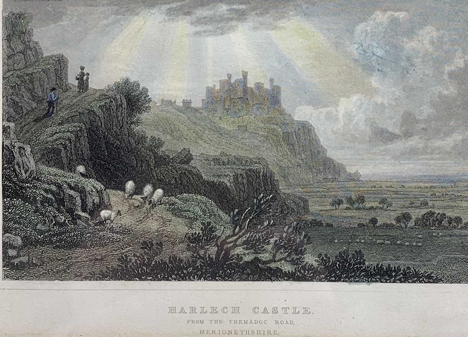 19TH CENTURY COLOURED ENGRAVINGS (6) - The Eagle Tower Caernarfon Castle, Penrhyn Castle (2), - Image 10 of 13