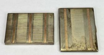 SILVER & ROSE COLOURED METAL CIGARETTE CASES (2) - Birmingham hallmarks, the first dated 1942, Maker