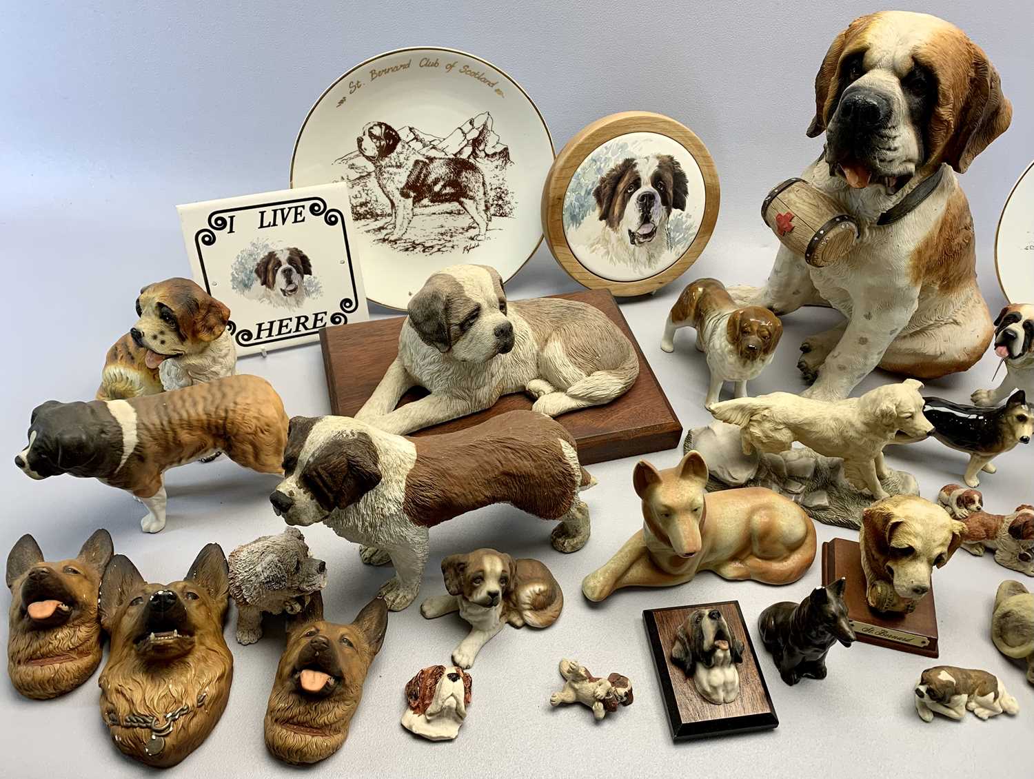 ST BERNARD DOGS collection of ceramic and composite figures, other dog figures, two St Bernard - Image 3 of 3