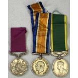 MIXED GROUP OF 3 WAR MEDALS - a 1914-1918 British War medal awarded to 53656 G N R. J. McGreal. R.