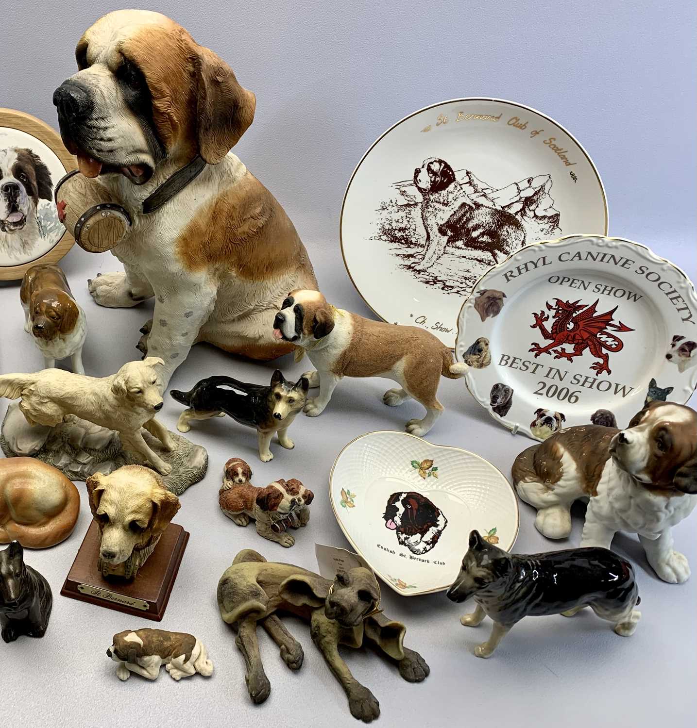 ST BERNARD DOGS collection of ceramic and composite figures, other dog figures, two St Bernard - Image 2 of 3