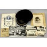 VINTAGE ROYAL NAVAL RESERVES OFFICER'S CAP, post Second World War ration book for W Hughes, 1921