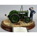 BORDER FINE ARTS FIGURE - 'Won't Start', B0299, on wooden stand, signed Ayres, 16cms H, with