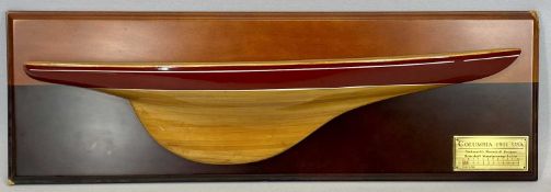 VENEERED HALF HULL SHIP'S MODEL 'COLUMBIA - 1901 - USA' Nathaniel G Herreshoff designer,