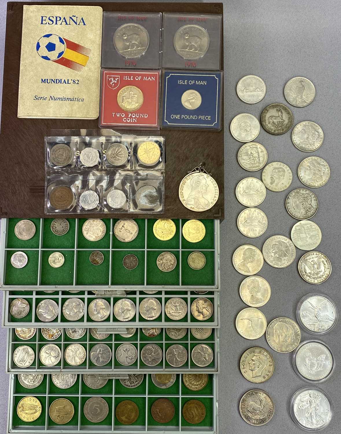 FINE SILVER & OTHER CONTINENTAL COIN COLLECTION and 4 x Isle of Man collector's coins to include a