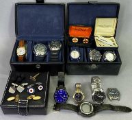 LADY'S & GENT'S FASHION WRISTWATCHES with a quantity of gentleman's cufflinks ETC, the watches