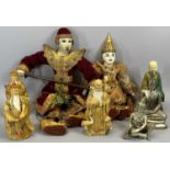 CHINESE REPRODUCTION COMPOSITE CARVINGS OF WISE MEN (3), 21cms H, a reproduction Luohan stoneware