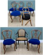 ASSORTED ANTIQUE SEATING, including pair of Victorian dining chairs, set of five Victorian buckle-