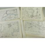 APPROX. 68 LOOSE ORDNANCE SURVEY MAPS, scale 6inches to 1 statute mile, published circa 1945,