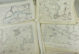 APPROX. 68 LOOSE ORDNANCE SURVEY MAPS, scale 6inches to 1 statute mile, published circa 1945,